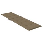 vidaXL Coussin de chaise longue taupe mélangé (75+105) x 50 x 4 cm tissu