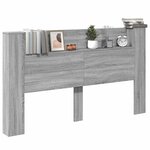 vidaXL Cabinet de Tête de Lit avec LED Gris Sonoma Bois d'ingénierie