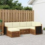 vidaXL Ensemble de canapé d'angle avec coussin 5 Pièces Naturel et Crème