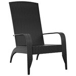 vidaXL Chaise de jardin Adirondack Noir Résine tressée