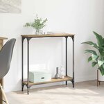 vidaXL Table console avec étagère Chêne artisanal 75 x 22 5 x 75 cm