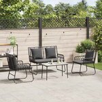 vidaXL Ensemble de salle à manger pour jardin 3 Pièces Noir et anthracite