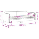 vidaXL Lit de jour avec matelas crème 90x200 cm tissu