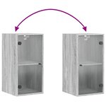 vidaXL Armoire murale avec portes en verre sonoma gris 35x37x68 5 cm