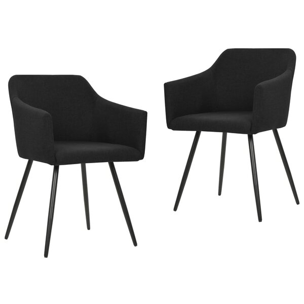 vidaXL Chaises à manger lot de 2 noir tissu