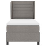 vidaXL Lit à ressorts avec matelas Taupe 100 x 200 cm tissu