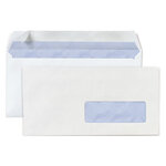 Lot de 500: enveloppe commerciale vélin blanc auto-adhésive avec fenêtre 80g/m² 110x220 mm