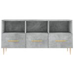 vidaXL Meuble TV gris béton 102x36x50 cm bois d'ingénierie