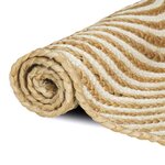 vidaXL Tapis Naturel et Blanc 160 x 160 cm Jute
