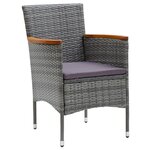 vidaXL Mobilier à dîner de jardin et coussins 5Pièces Résine tressée Gris