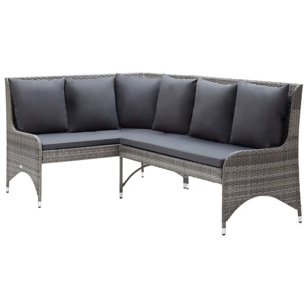 vidaXL Canapés d'angle de jardin 2 Pièces Résine tressée Gris