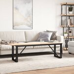 vidaXL Pieds de table basse cadre en O 140x30x43 cm fonte