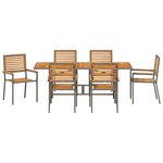 vidaXL Ensemble de salle à manger pour jardin 7 Pièces Gris