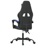 vidaXL Chaise de jeu pivotante Noir et bleu Similicuir