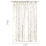 vidaXL Rideau en macramé 140x240 cm Coton