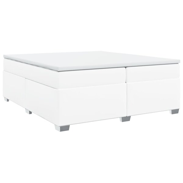vidaXL Sommier à lattes de lit avec matelas Blanc 200x200cm Similicuir