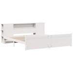 vidaXL Lit bibliothèque sans matelas blanc 180x200 cm bois pin massif
