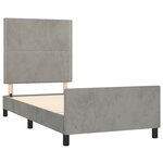 vidaXL Cadre de lit avec tête de lit Gris clair 90x200 cm Velours
