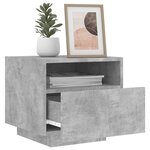 vidaXL Table de chevet avec lumières LED gris béton 40x39x37 cm