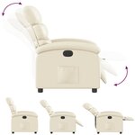 vidaXL Fauteuil inclinable électrique Crème Similicuir