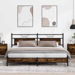 vidaXL Cadre de lit en métal sans matelas chêne fumé 193x201 cm