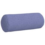 vidaXL Coussins d'accent 2 Pièces Bleu denim Ø 15 x 40 cm tissu