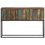 vidaXL Table console 110x30x75 cm bois massif de récupération et fer
