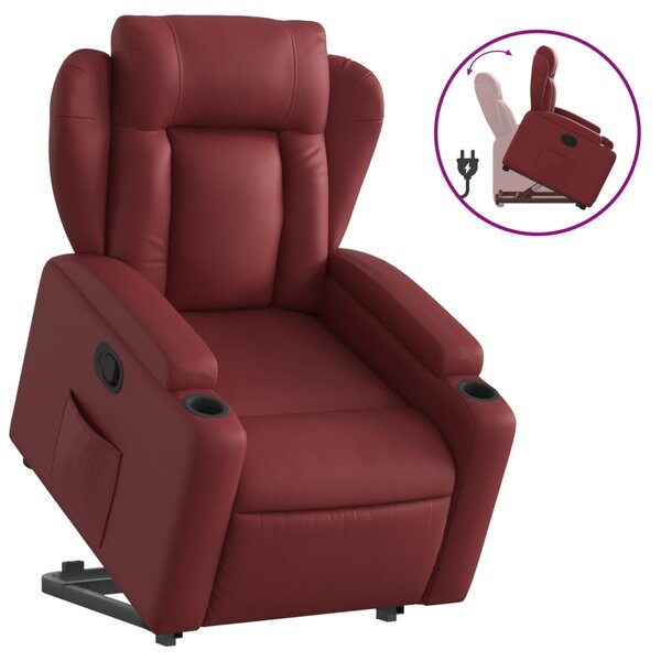 vidaXL Fauteuil inclinable Rouge bordeaux Similicuir