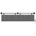 vidaXL Tête de lit suspendue Avec lumière LED Gris foncé Tissu