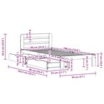 vidaXL Cadre de lit sans matelas cire marron 90x190 cm bois pin massif