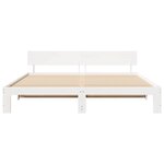 vidaXL Cadre de lit Blanc 200 x 200 cm Bois de pin massif