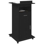 vidaXL Podium avec roue Chêne noir 55 x 55 x 107 cm Bois d'ingénierie