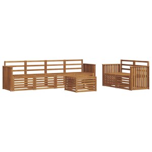 vidaXL Ensemble de canapés d'extérieur 7 Pièces Naturel