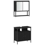 vidaXL Ensemble de mobilier de salle de bain 4 Pièces Chêne noir