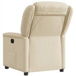 vidaXL Fauteuil inclinable Crème Tissu