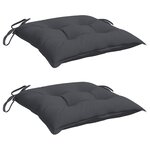 vidaXL Coussins de chaise lot de 2 anthracite 40x40x7 cm tissu oxford