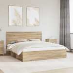 vidaXL Cadre de lit Sonoma 200 x 200 cm Bois de pin massif