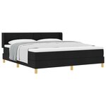 vidaXL Lit à ressorts avec matelas Noir 200 x 180 cm tissu