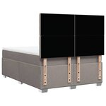vidaXL Sommier à lattes de lit avec matelas Taupe 140x190 cm Tissu