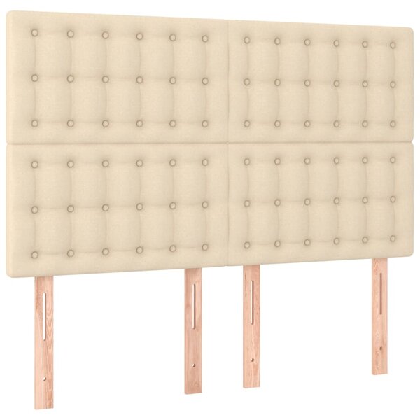 vidaXL Tête de lit Crème 144x5x118/128 cm Tissu