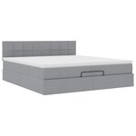 VidaXL Cadre de lit ottoman et matelas gris clair 200x200cm tissu