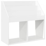 vidaXL Bibliothèque pour enfants Blanc brillant 72 5 x 29 5 x 69 cm