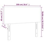 vidaXL Tête de lit à LED Gris foncé 100x5x78/88 cm Velours