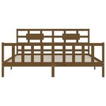 vidaXL Cadre de lit avec tête de lit marron miel 200x200cm bois massif
