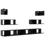 vidaXL Set de meubles TV 7 Pièces Chêne noir 100 x 30 x 30 cm