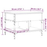 vidaXL Table basse chêne marron 70x50x50 cm bois d'ingénierie et métal