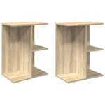 vidaXL Tables de chevet 2Pièces chêne sonoma 46 5x29x61cm bois ingénierie