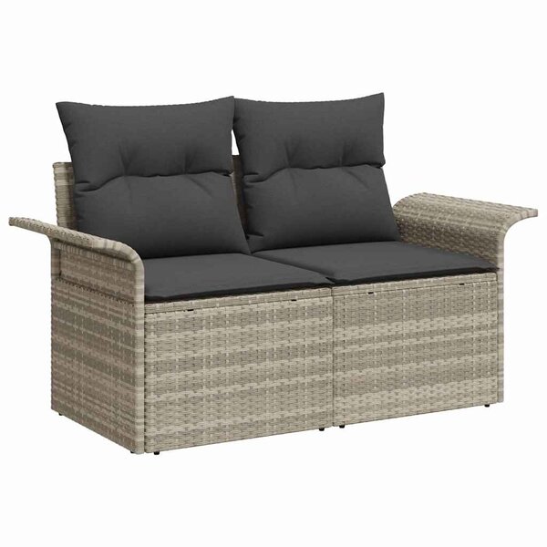 vidaXL Canapé de jardin Gris clair 141 x 62 x 69 cm polyrotin
