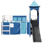 vidaXL Lit mezzanine enfants avec tour bleu 80x200cm bois pin massif