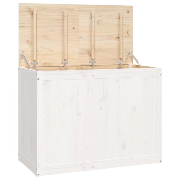 vidaXL Boîte à linge Blanc 88 5x44x66 cm Bois massif de pin